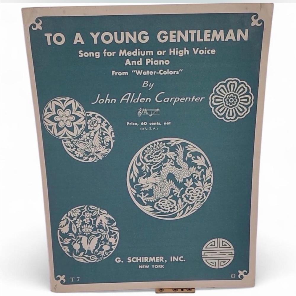 Vintage Original To a Young Gentleman Sheet Music Piano Voice